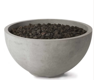 36” Infinite Firebowl, Black Sand Travertine, Natural Gas