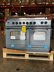 Ilve 40" Nostalgie Natural Gas Range in Blue Gray with Bronze Trim