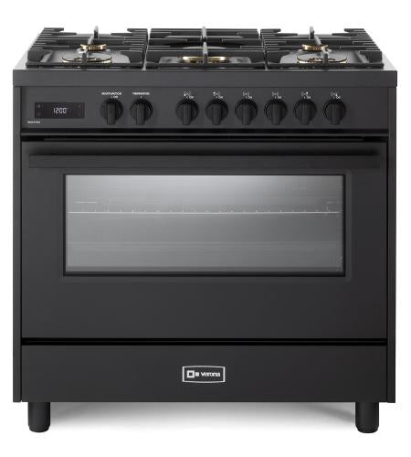 Verona Ultima Midnight 36" Dual Fuel Range