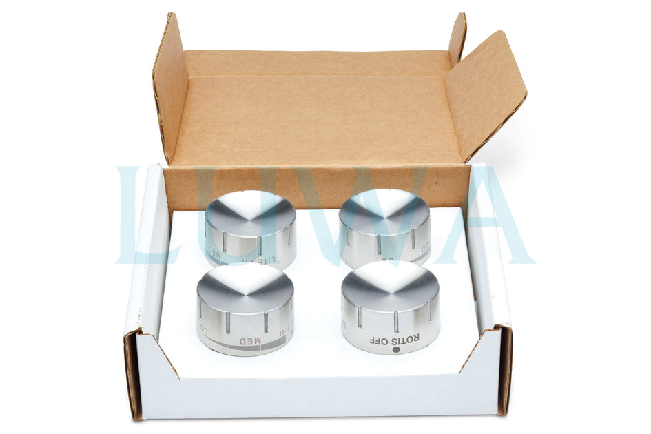 Lynx Knob Kit, 3 Burner, 1 Rotisserie, Stainless Steel 90139