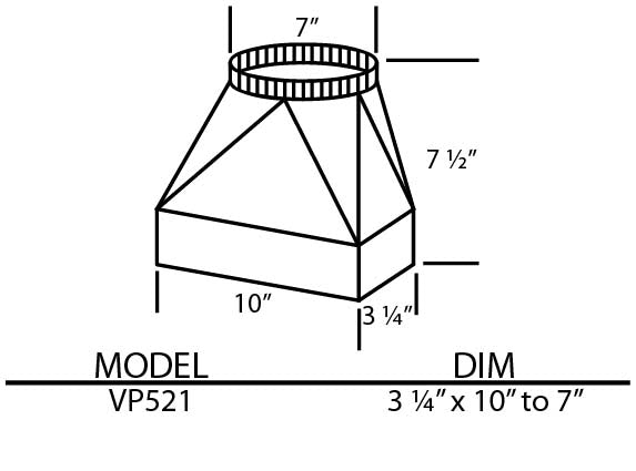 Vent-A-Hood Transition Piece - (3.25